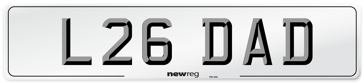 L26 DAD Front Number Plate