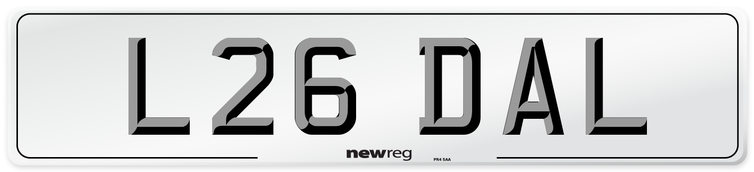 L26 DAL Front Number Plate