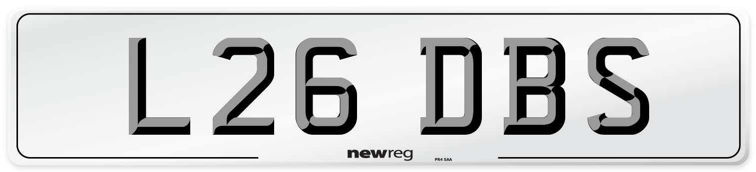 L26 DBS Front Number Plate