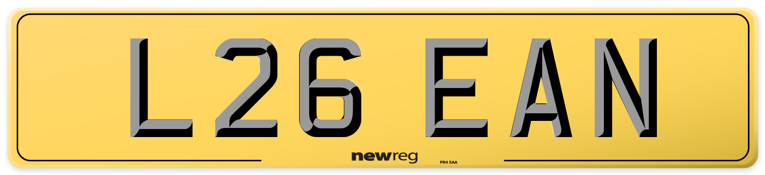 L26 EAN Rear Number Plate