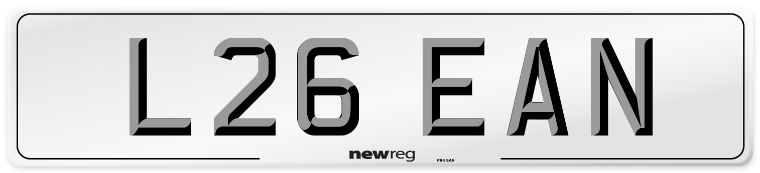 L26 EAN Front Number Plate