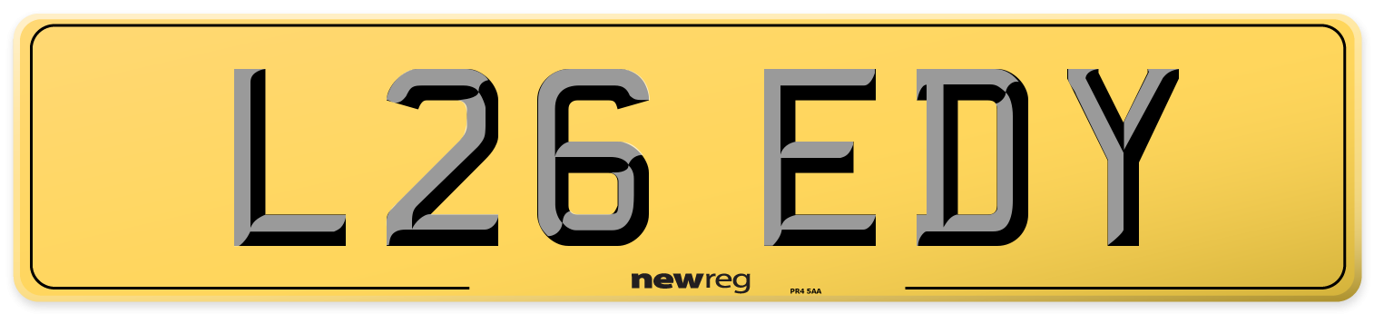 L26 EDY Rear Number Plate