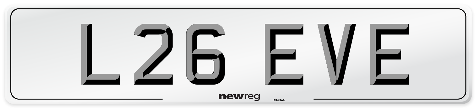 L26 EVE Front Number Plate
