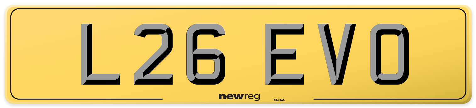 L26 EVO Rear Number Plate