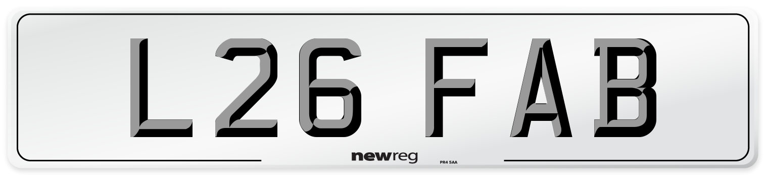 L26 FAB Front Number Plate
