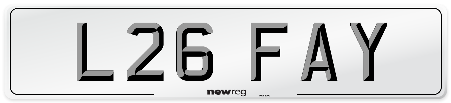 L26 FAY Front Number Plate