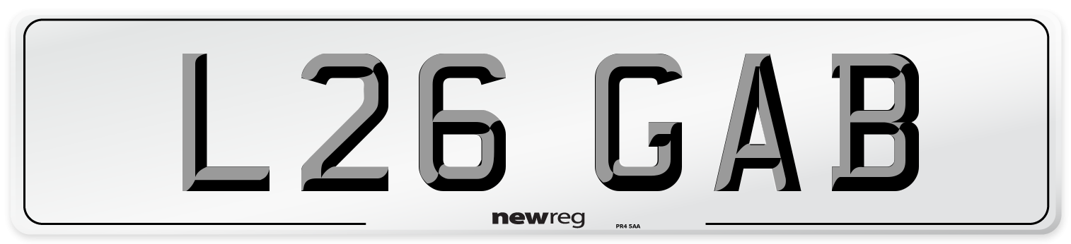 L26 GAB Front Number Plate