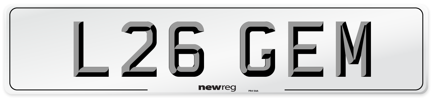L26 GEM Front Number Plate