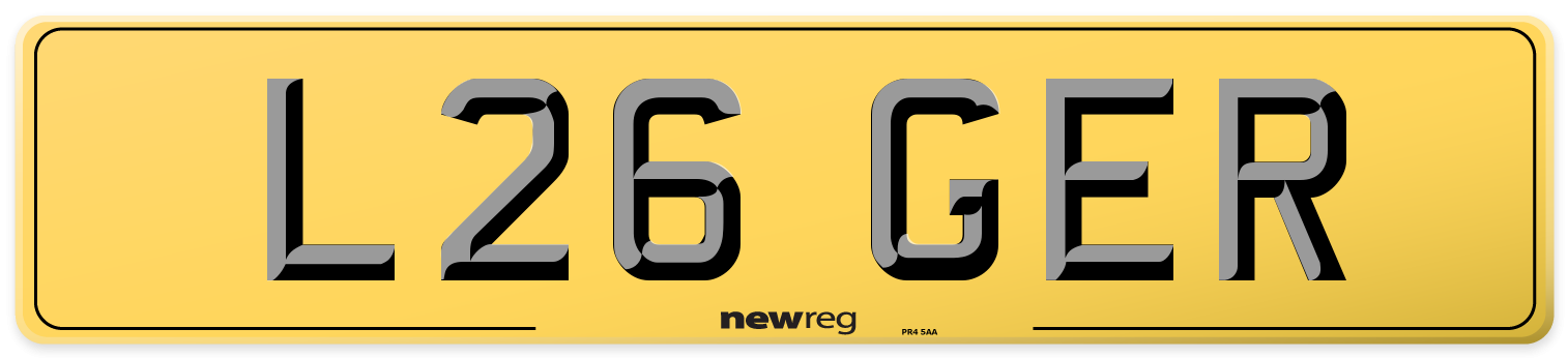L26 GER Rear Number Plate