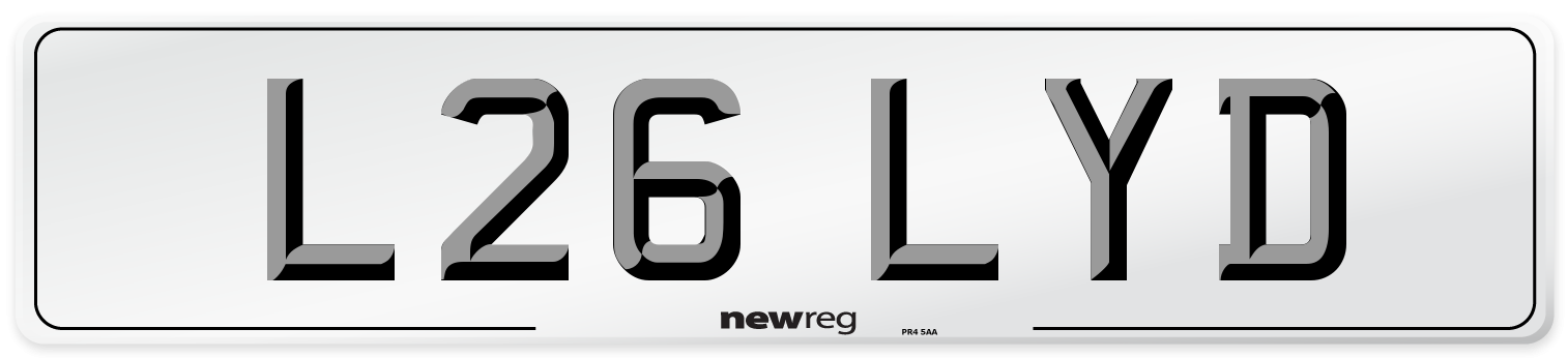 L26 LYD Front Number Plate