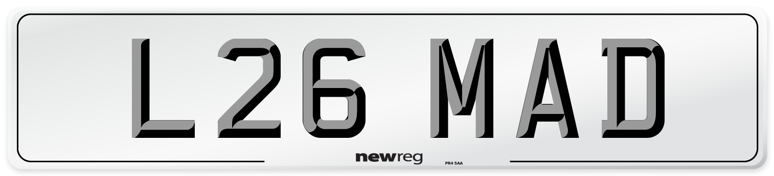 L26 MAD Front Number Plate