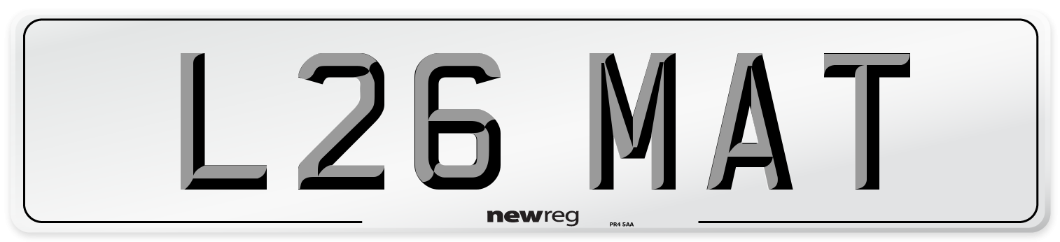 L26 MAT Front Number Plate