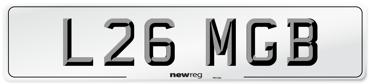 L26 MGB Front Number Plate