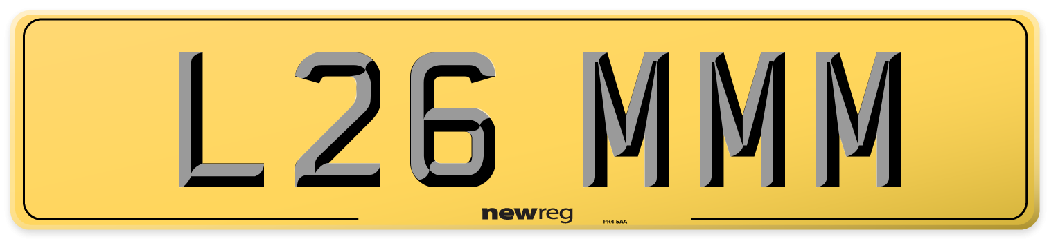 L26 MMM Rear Number Plate