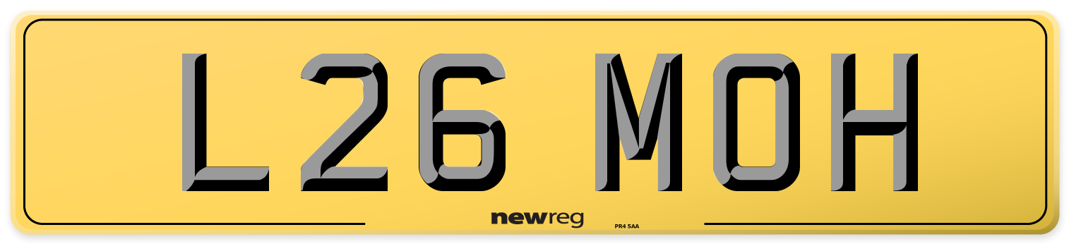 L26 MOH Rear Number Plate