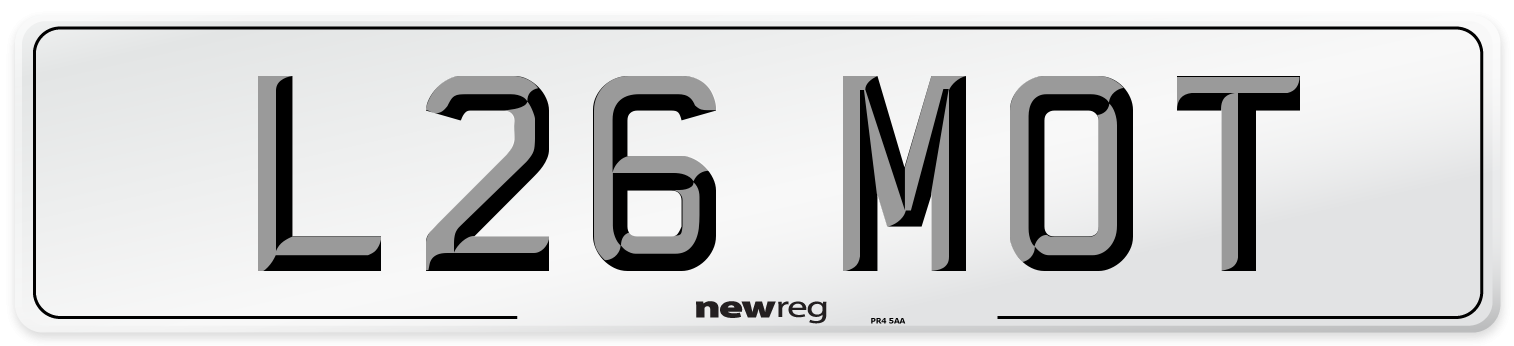 L26 MOT Front Number Plate