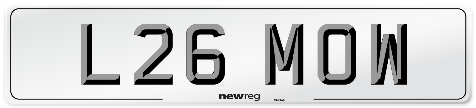 L26 MOW Front Number Plate