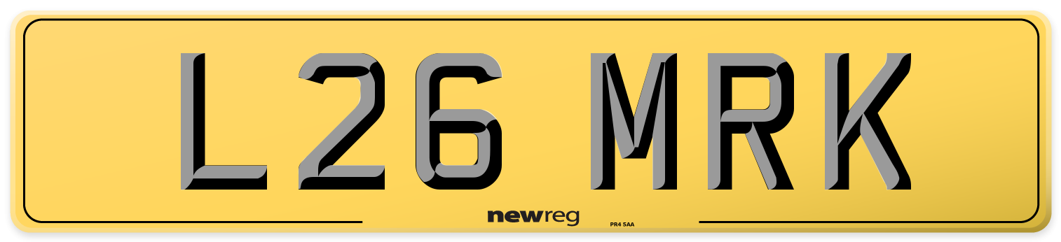 L26 MRK Rear Number Plate