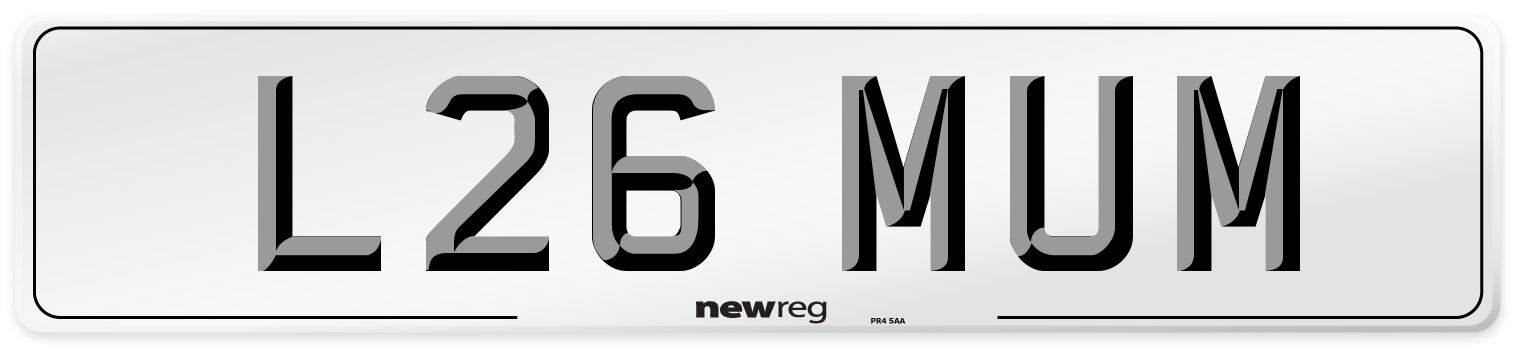 L26 MUM Front Number Plate
