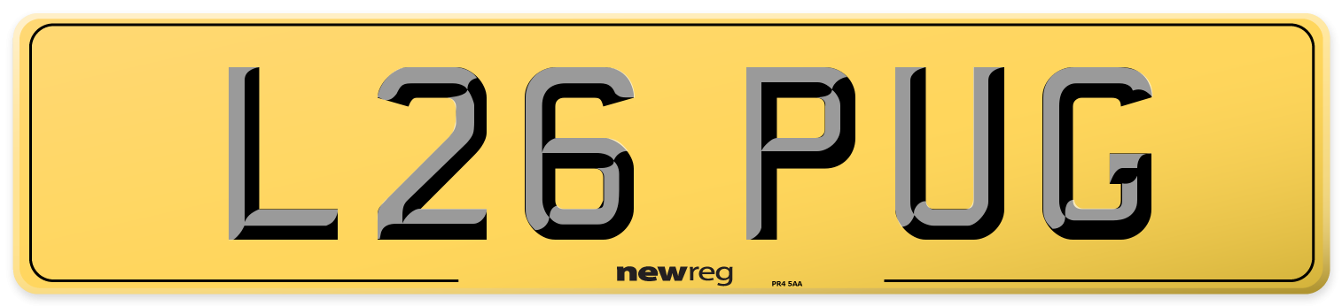 L26 PUG Rear Number Plate