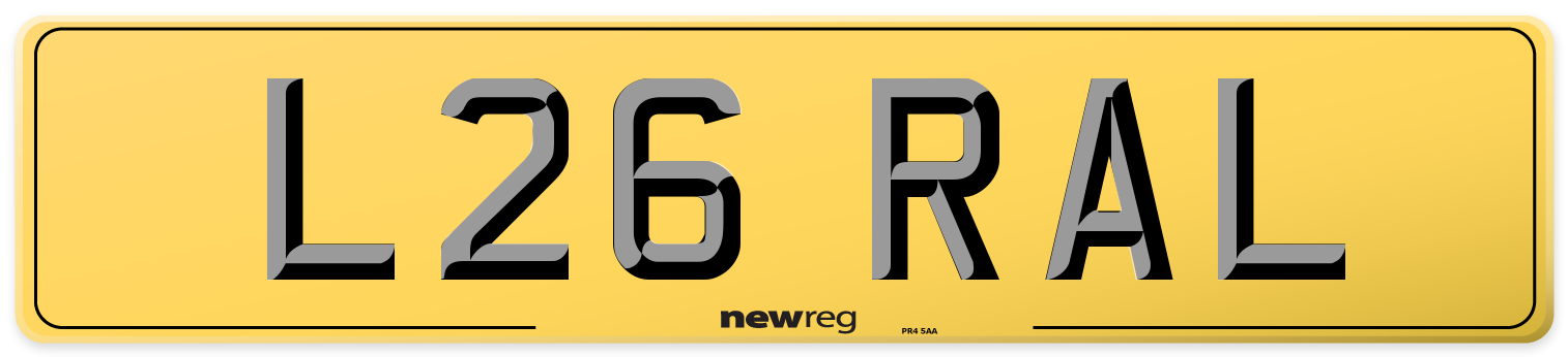 L26 RAL Rear Number Plate