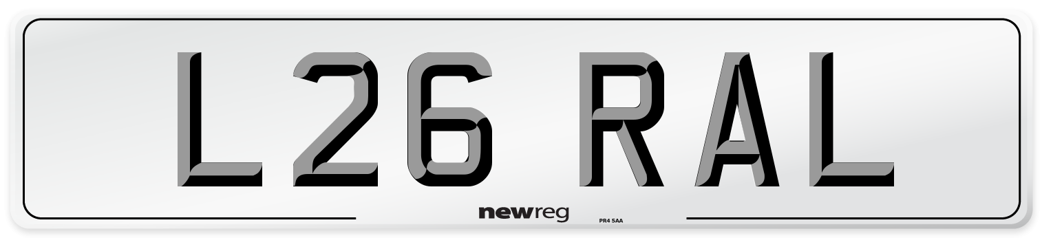 L26 RAL Front Number Plate