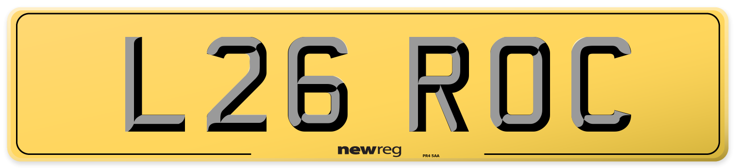 L26 ROC Rear Number Plate