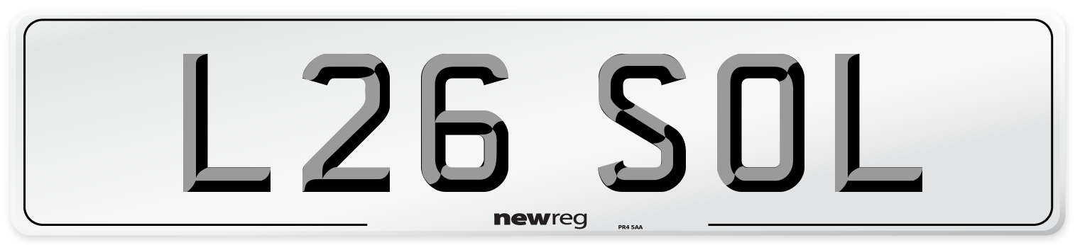 L26 SOL Front Number Plate