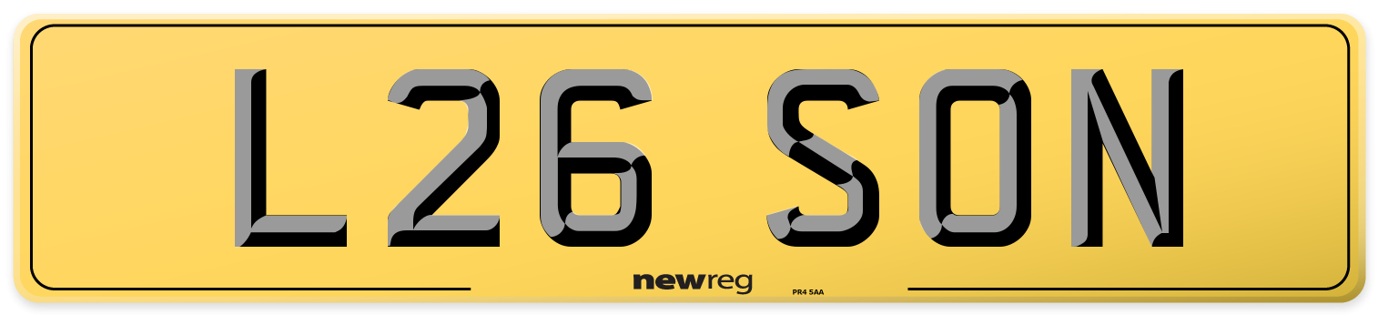 L26 SON Rear Number Plate