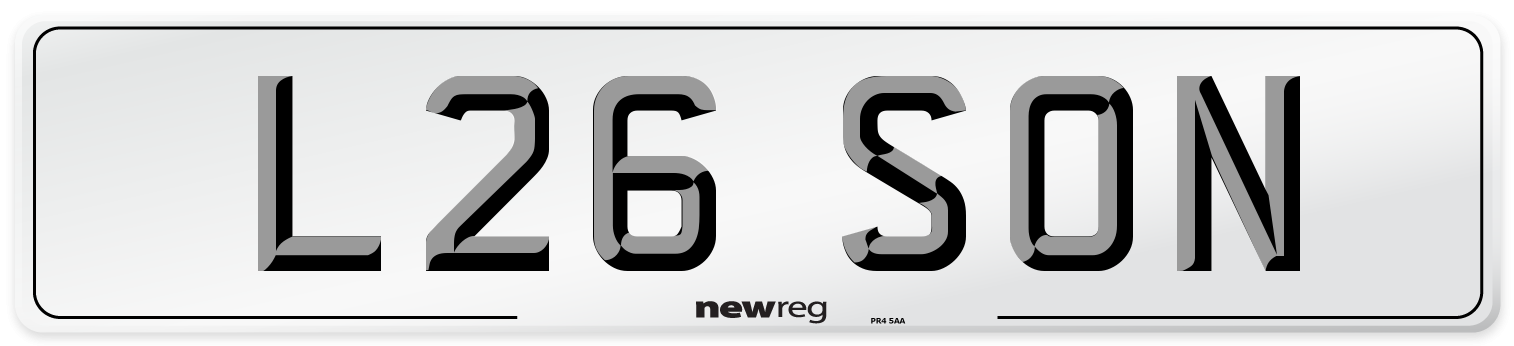 L26 SON Front Number Plate