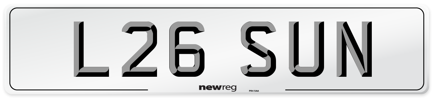 L26 SUN Front Number Plate