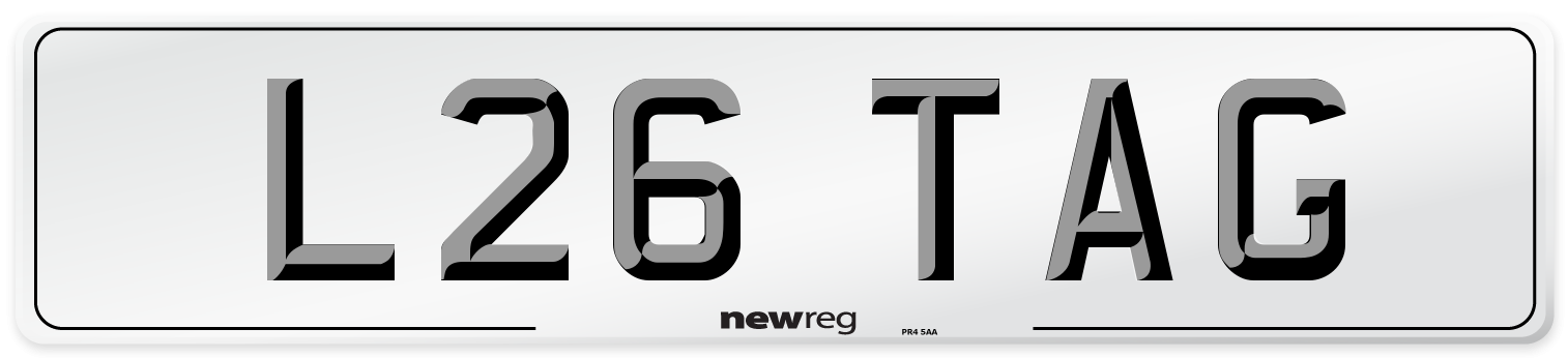 L26 TAG Front Number Plate