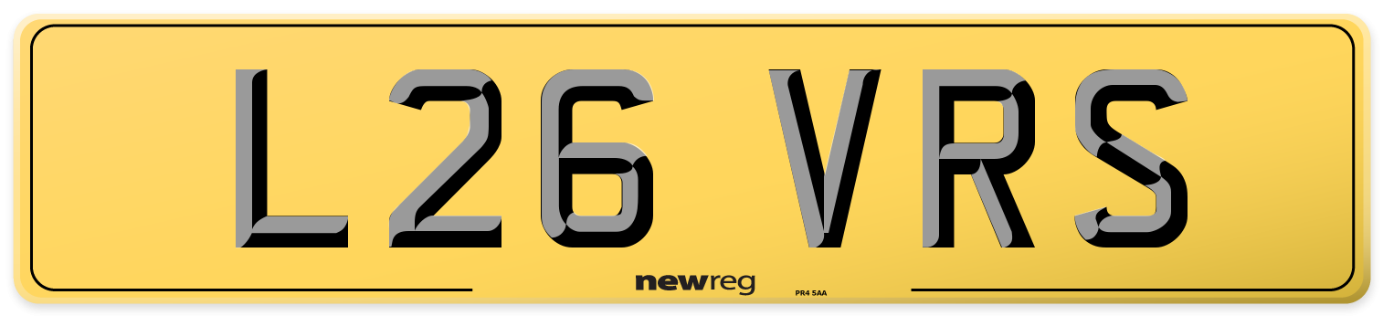 L26 VRS Rear Number Plate