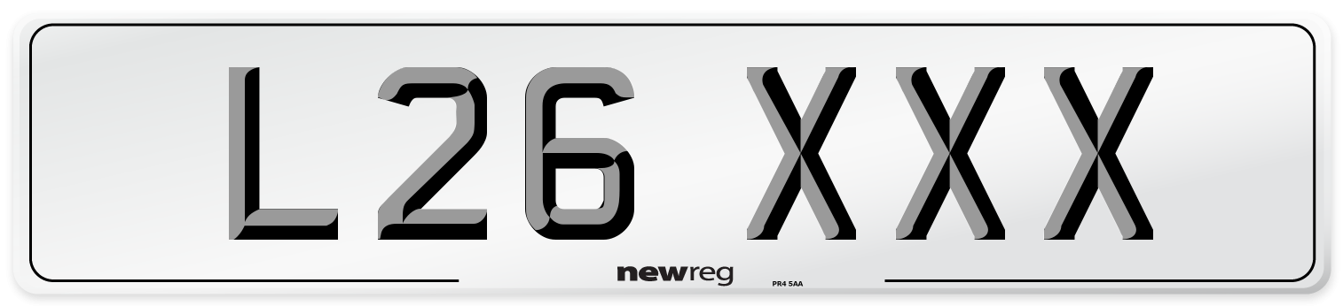 L26 XXX Front Number Plate