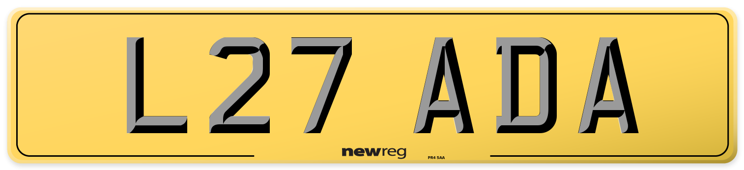 L27 ADA Rear Number Plate