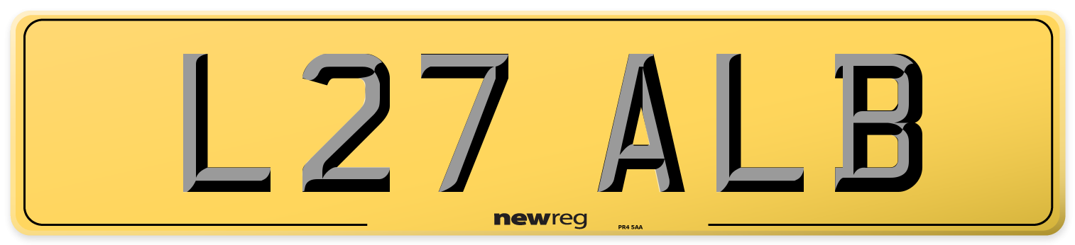 L27 ALB Rear Number Plate