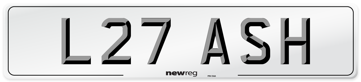 L27 ASH Front Number Plate