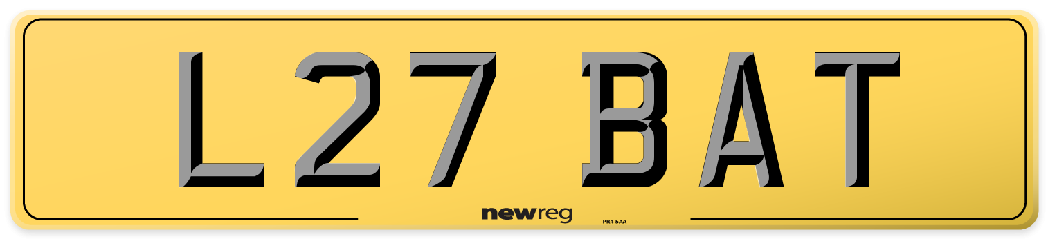 L27 BAT Rear Number Plate