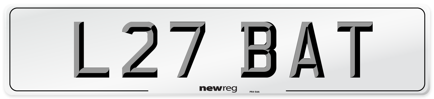 L27 BAT Front Number Plate