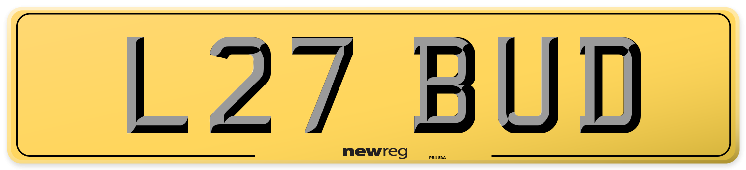 L27 BUD Rear Number Plate