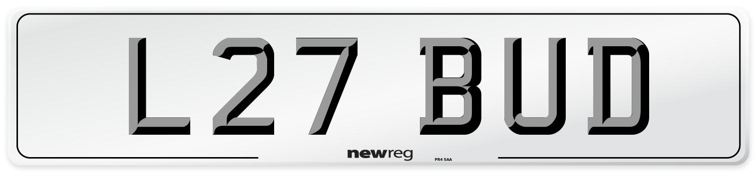 L27 BUD Front Number Plate