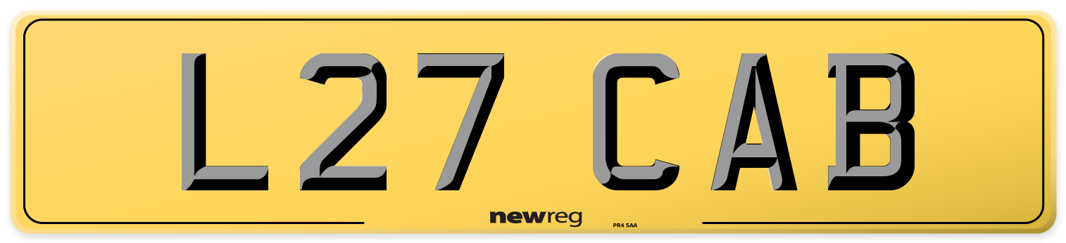 L27 CAB Rear Number Plate