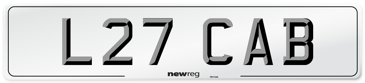L27 CAB Front Number Plate