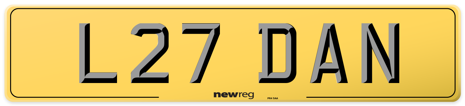 L27 DAN Rear Number Plate