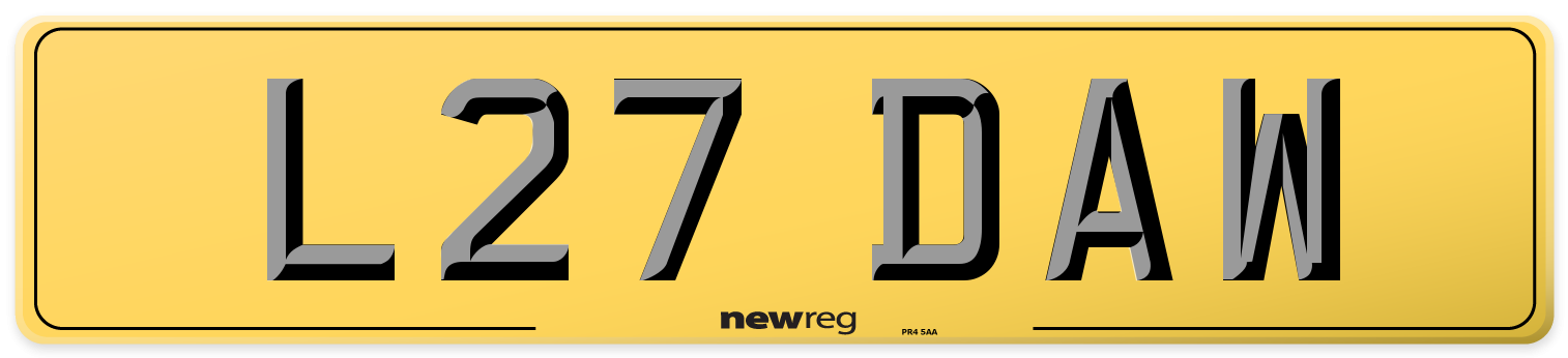 L27 DAW Rear Number Plate