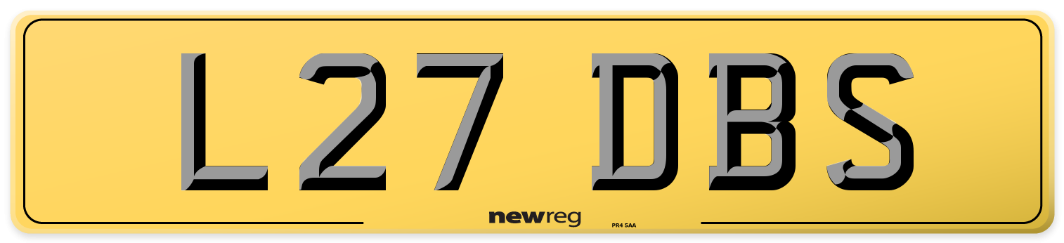 L27 DBS Rear Number Plate