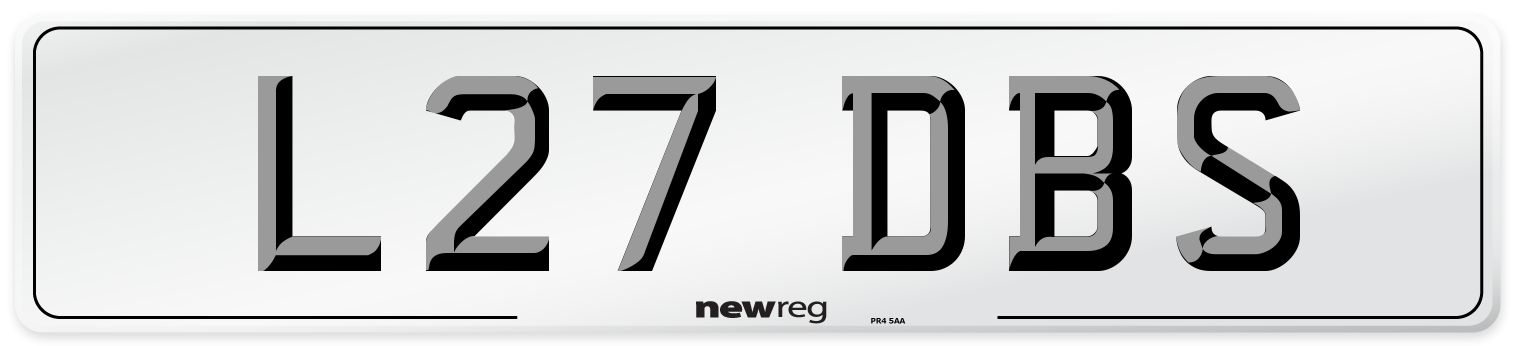 L27 DBS Front Number Plate