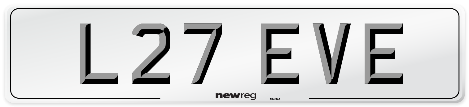 L27 EVE Front Number Plate