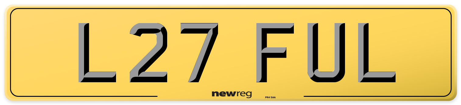 L27 FUL Rear Number Plate