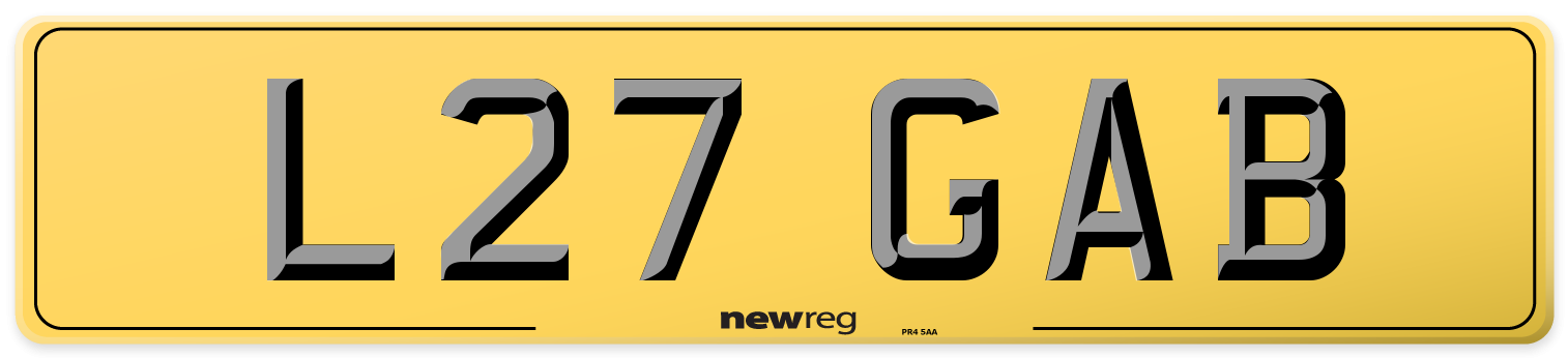 L27 GAB Rear Number Plate